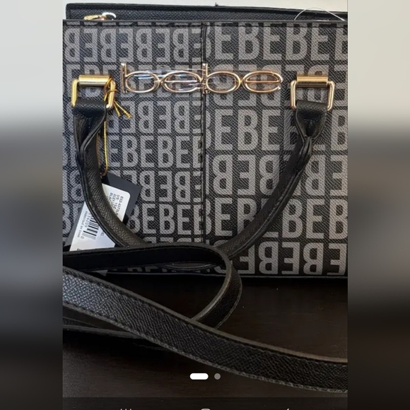 Bebe Black and Gray Crossbody Bag with Adjustable Strap - Picture 1 of 6
